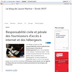 Le blog de Laure Marino - Droit IP/IT: Responsabilité civile et pénale des fournisseurs d’accès à internet et des hébergeurs