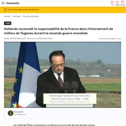 Hollande reconnaît la responsabilité de la France dans l'internement de milliers de Tsiganes durant la seconde guerre mondiale