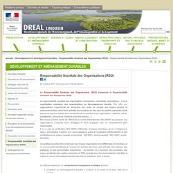 Responsabilité Sociétale des Organisations (RSO) - DREAL Limousin