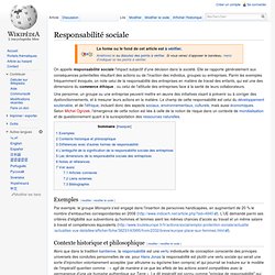 WIKIPEDIA - Responsabilité sociale