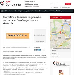 Formation « Tourisme responsable, solidarité et Développement » - Grenoble
