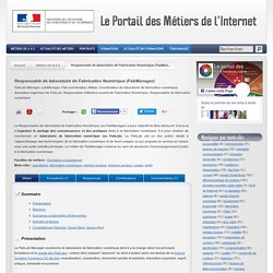 Responsable de laboratoire de Fabrication Numérique (FabManager)