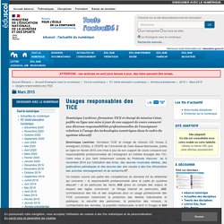 Usages responsables des TICE — Enseigner avec le numérique