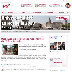 Découvrez les lectures des responsables du PS à La Rochelle!