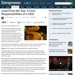 Lead From the Top: 5 Core Responsibilities of a CEO