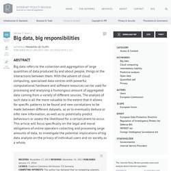 Big data, big responsibilities