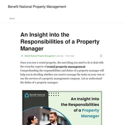 An Insight into the Responsibilities of a Property Manager
