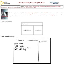 Introduction to Class Responsibility Collaborator (CRC) Models