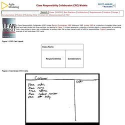 Introduction to Class Responsibility Collaborator (CRC) Models