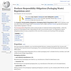 Producer Responsibility Obligations (Packaging Waste) Regulations 2007
