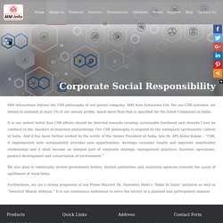 Corporate Social Responsibility at MMInfosystems