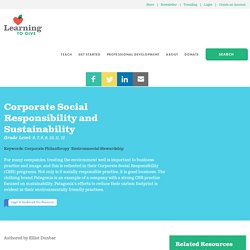 Corporate Social Responsibility and Sustainability