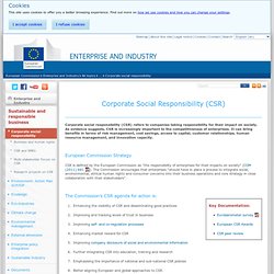 Corporate Social Responsibility (CSR) - Sustainable and responsible business - Enterprise and Industry