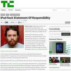 iPad Hack Statement Of Responsibility