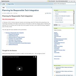 Planning for Responsible Tech Integration