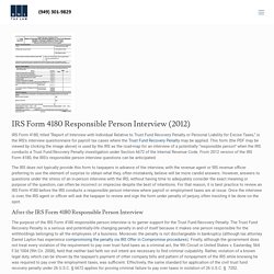 IRS Form 4180 Responsible Person Interview (2012) - Tax Attorney Orange County