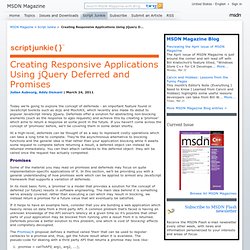 Creating Responsive Applications Using jQuery Deferred and Promises
