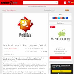 Why Should we go for Responsive Web Design? Article - ArticleTed - News and Articles