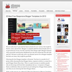 25 Best Free Responsive Blogger Templates for 2013