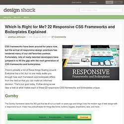 Which Is Right for Me? 22 Responsive CSS Frameworks and Boilerplates Explained