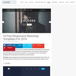 10 Free Responsive Bootstrap Templates For 2016