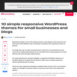 10 simple responsive WordPress themes for small businesses and blogs