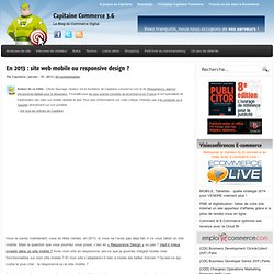 En 2013 : site web mobile ou responsive design ?