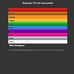 Responsive X11 color name palette