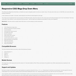 Responsive CSS3 Mega Drop Down Menu v6.0 by Pixelworkshop