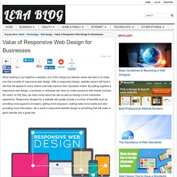 Value of Responsive Web Design for Businesses