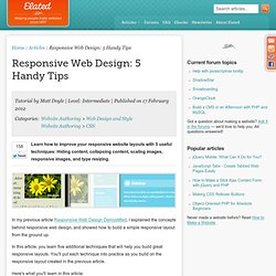 Responsive Web Design: 5 Handy Tips