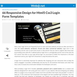 66 Responsive Design for Html5 Css3 Login Form Templates - Web@.net