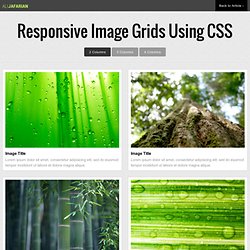 Responsive Image Grids Using CSS