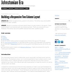 Building a Responsive Two Column Layout