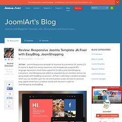 Review: Responsive Joomla Template JA Fixel with EasyBlog, JoomShopping