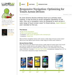 Responsive Navigation: Optimizing for Touch Across Devices