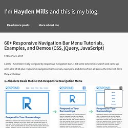 60+ Responsive Navigation Bar Menu Tutorials, Examples, and Demos (CSS, jQuery, JavaScript)