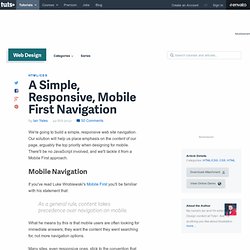 A Simple, Responsive, Mobile First Navigation