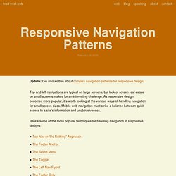 Responsive Navigation Patterns