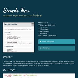 Ultra simple Responsive navigation snippets