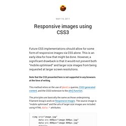 Responsive images using CSS3