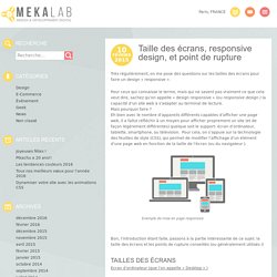 Taille des écrans, responsive design, et point de rupture