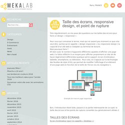 Taille des écrans, responsive design, et point de rupture