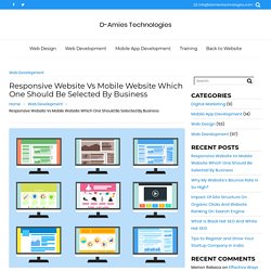 Responsive Website Vs Mobile Website Which One Should Be Selected By Business