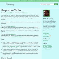 Responsive Tables - The Easy Designs Blog