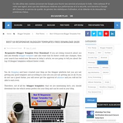 Best 10 Responsive Blogger Templates Free Download 2020
