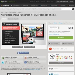 Agera Responsive Fullscreen HTML / Facebook Theme