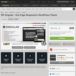 WP Singular - One Page Responsive WordPress Theme