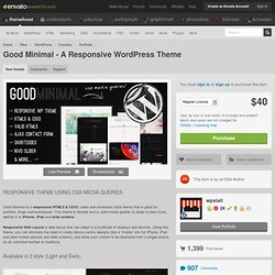 Good Minimal - A Responsive WordPress Theme