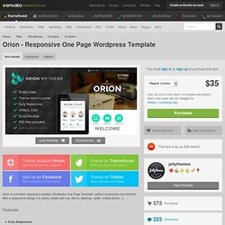 Orion - Responsive One Page Wordpress Template